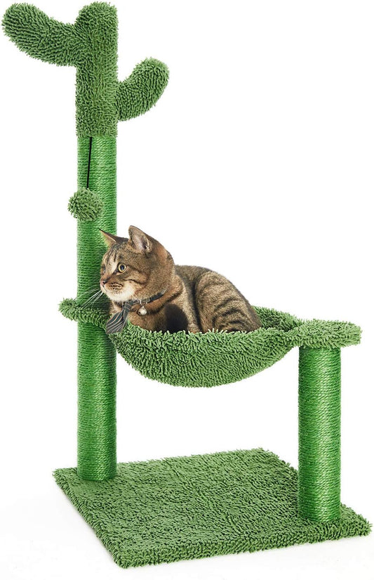  Feline Fiesta: The Purr-fect Cactus Cat Tree with a Chill Hammock and Scratchy Sisal for Your Tiny Furball!